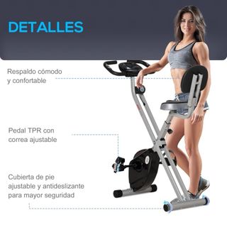Bicicleta Estática Plegable con Respaldo