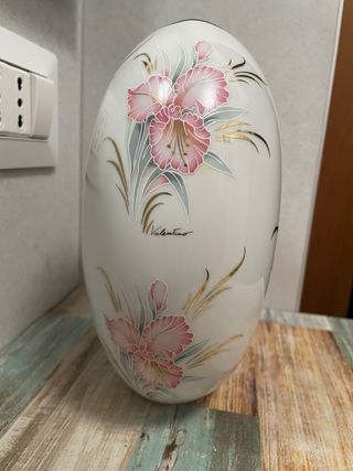 Set vaso portafiori e posacenere in porcellana