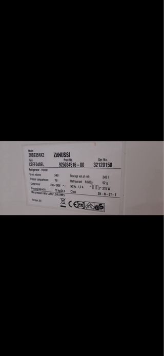 Nevera Combi Zanussi