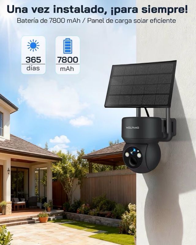 Cámara Exterior WOLFANG Solar 4G