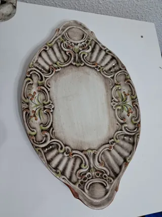 Sopera Vintage Cerámica Flores ,cucharón y Bandeja