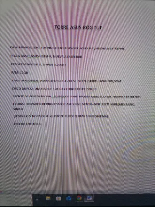 PC ASUS TUF Gaming Caja Negra