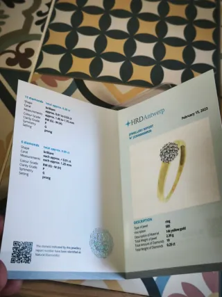 Anillo oro y diamantes