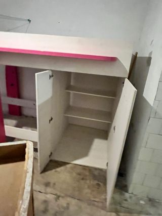 Cama tren infantil rosa
