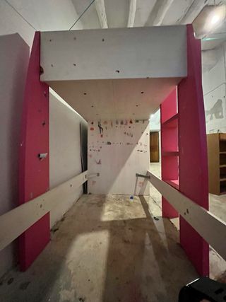 Cama tren infantil rosa