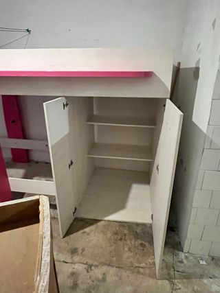 Cama tren infantil rosa