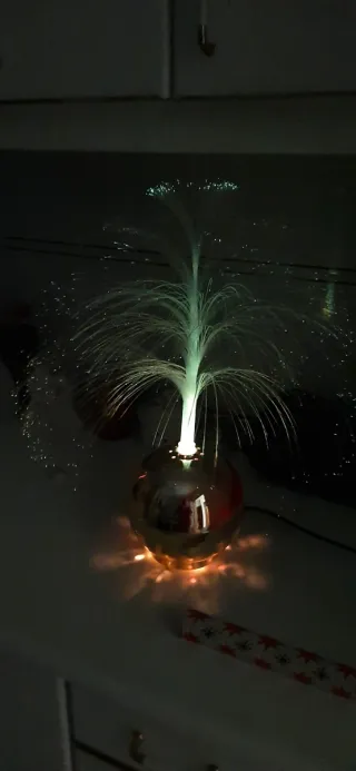 Lámpara Fibra Óptica Dorada