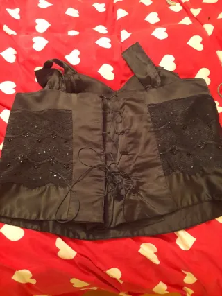 Precioso corpiño fiesta talla XXXL negro