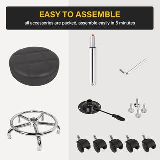 Taburete giratorio ajustable negro