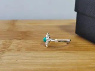 Anillo Nudo de Bruja Plata Turquesa Ajustable
