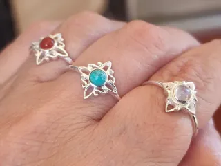 Anillo Nudo de Bruja Plata Turquesa Ajustable