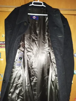 Abrigo largo lana alpaca XXL negro. Estilo Loden