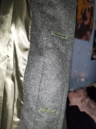 Abrigo largo lana alpaca XXL negro. Estilo Loden