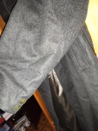 Abrigo largo lana alpaca XXL negro. Estilo Loden