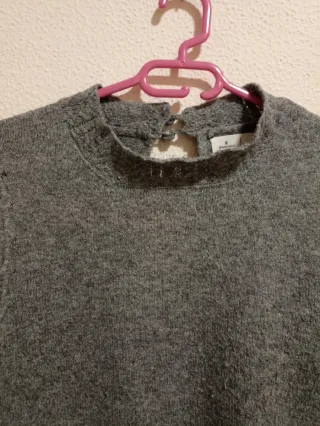 VESTIDO JERSEY GRIS DE MANGA LARGA