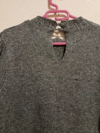 VESTIDO JERSEY GRIS DE MANGA LARGA