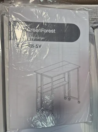 Escritorio blanco plegable con ruedas