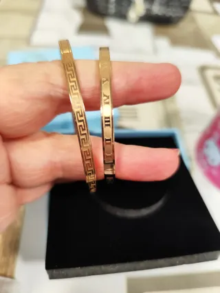 Pulseras Acero Inoxidable Diseño Griego,dorado,oro