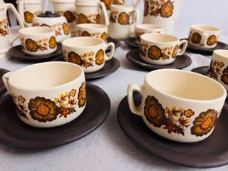 Tazas café con leche vintage floral