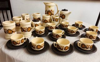 Tazas café con leche vintage floral