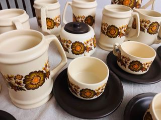 Tazas café con leche vintage floral