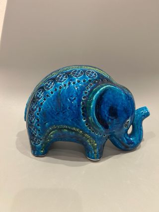 Grande elefante Bitossi vintage blu