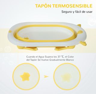 Bañera bebé plegable amarilla