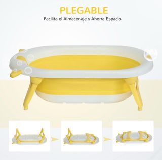 Bañera bebé plegable amarilla