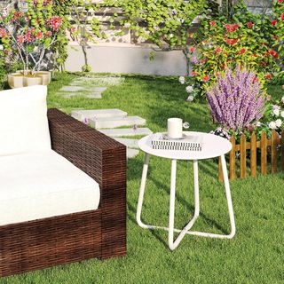 Mesa auxiliar redonda metálica 44 cm