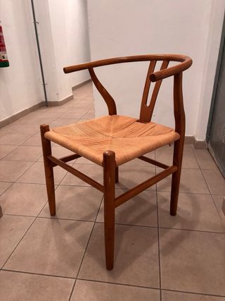 Silla Comedor Madera y Rattan