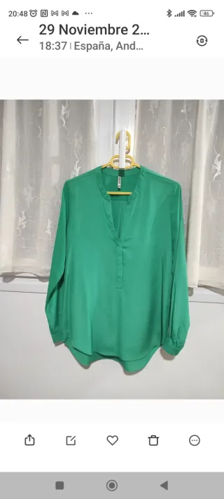Camisa verde mar mujer