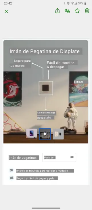 Accesorios montaje pósters Displate