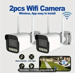 Pack 2 Cámaras Vigilancia Wifi TP-P08