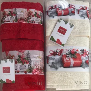 Set 2 Asciugamani + 2 Ospiti Natalizi