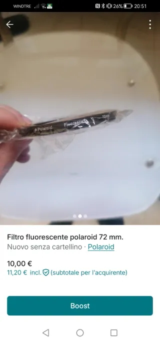 Filtro fotografico Polaroid 72mm fluorescente