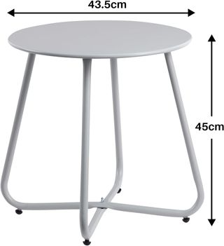Mesa Auxiliar Redonda Metálica Gris 44cm