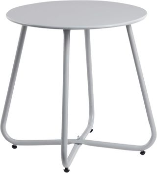 Mesa Auxiliar Redonda Metálica Gris 44cm
