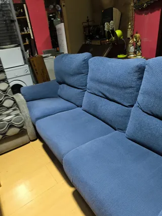 Sofá 3 plazas azul