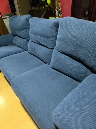 Sofá 3 plazas azul