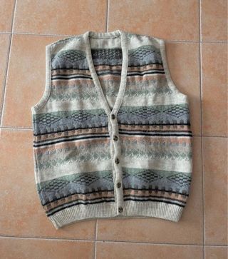 Giacchetta vintage a maglia multicolor