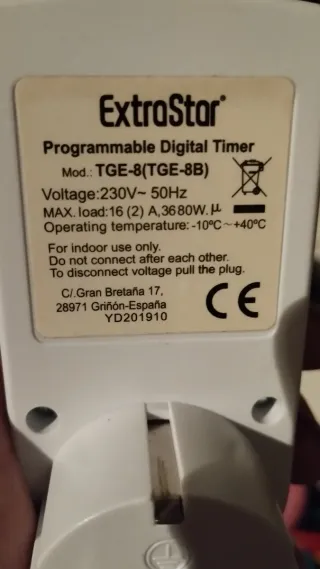 Enchufe Programador Digital