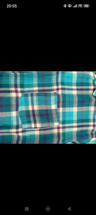 Camisa cuadros mujer azul y turquesa