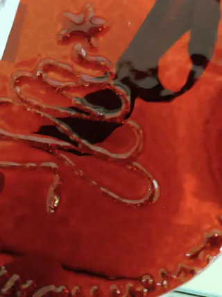 Medaglione Albero di Natale Rosso Glitter