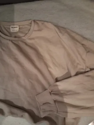 Sudadera Top Mujer Pull and Bear Beige