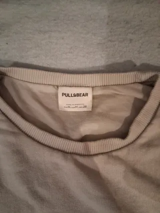 Sudadera Top Mujer Pull and Bear Beige