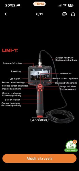 Endoscopio Industrial UNI-T HD