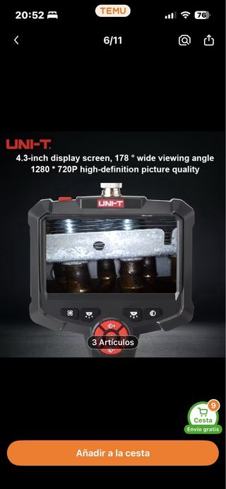 Endoscopio Industrial UNI-T HD