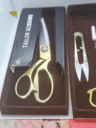 Set Tijeras Costura Profesional Doradas