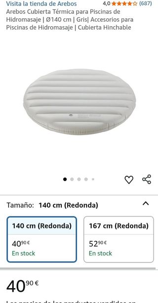 Cubierta Térmica Arebos Ø140cm Spa Hidromasaje