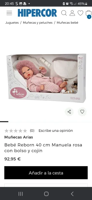Bebé Reborn Arias 40 cm Rosa Nuevo